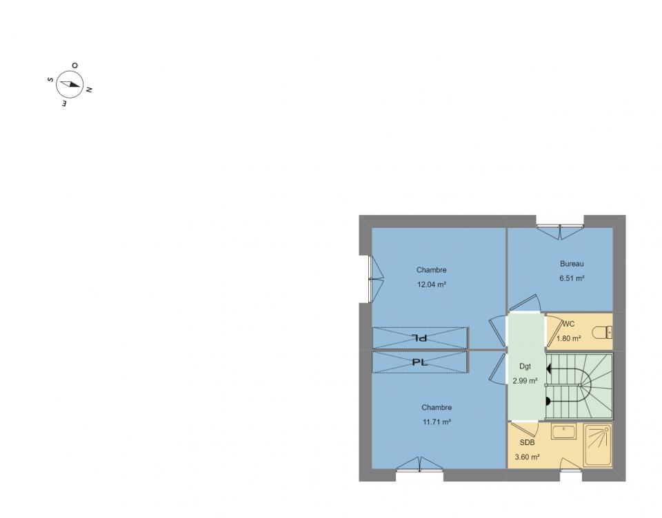 Plan de l'étage de la maison dans le 66