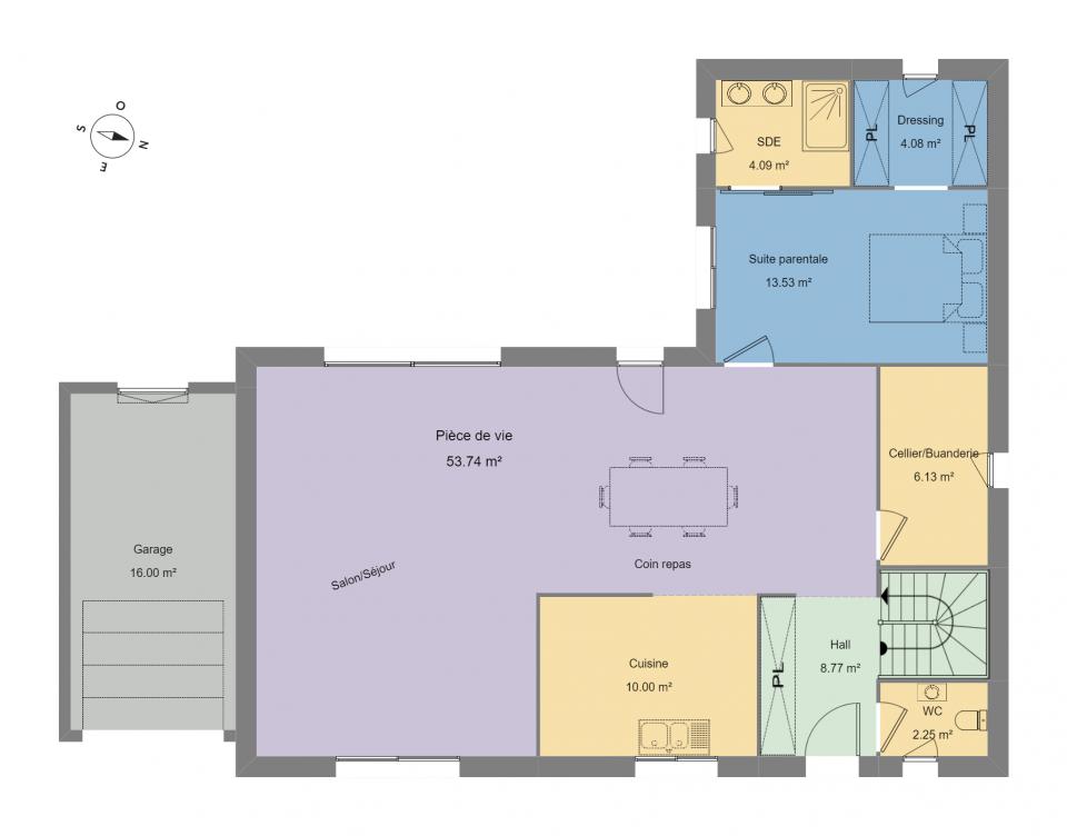 Plan du rez-de-chaussée de la maison dans le 66