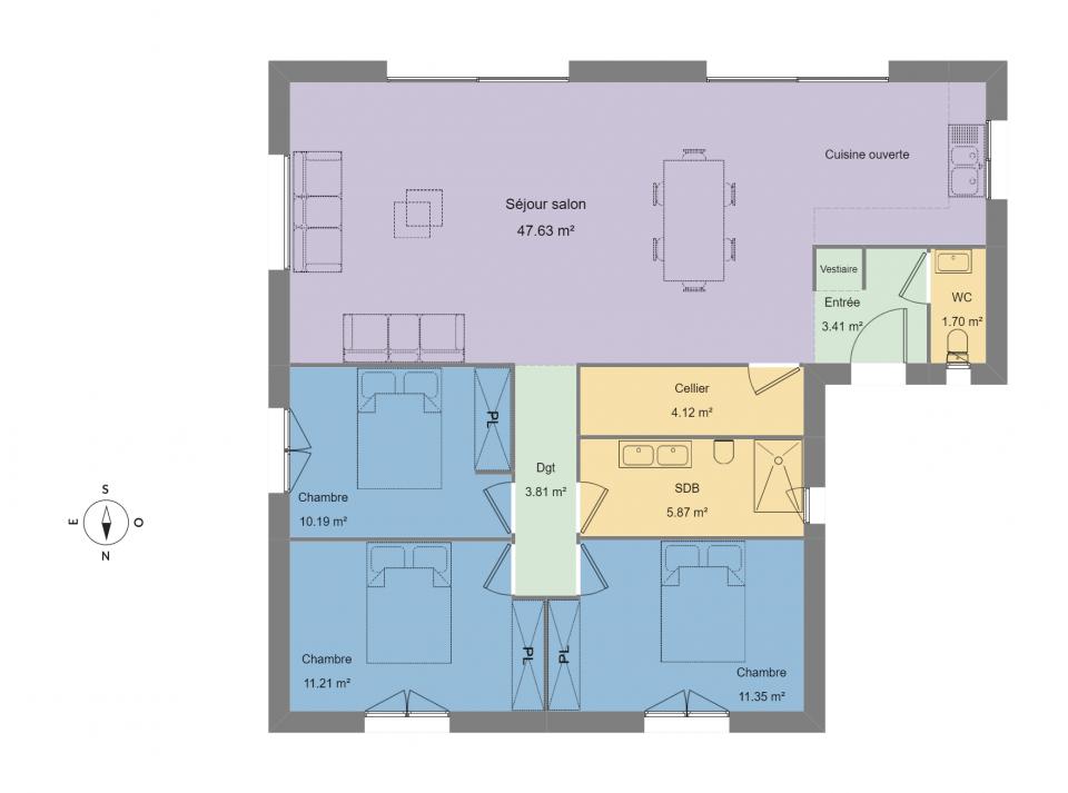 Le plan de l'avant-projet, maison dans le 66.