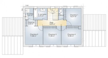 Saphir 140 Tradition 2569-269445_plan-maison-saphir-140-tradition-etage.jpg - Maisons Balency