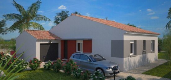 Plan de maison Surface terrain 73 m2 - 5 pièces - 3  chambres -  avec garage 