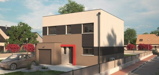 Plan de maison Surface terrain 128 m2 - 6 pièces - 4  chambres -  avec garage 