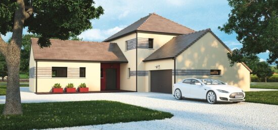 Plan de maison Surface terrain 170 m2 - 7 pièces - 5  chambres -  avec garage 