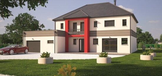 Plan de maison Surface terrain 200 m2 - 8 pièces - 5  chambres -  avec garage 