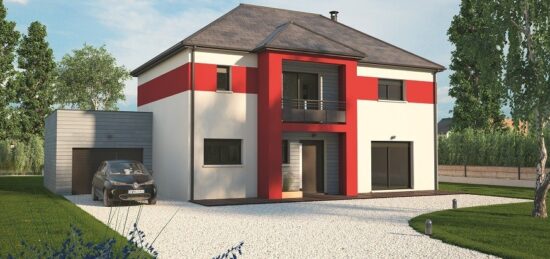 Plan de maison Surface terrain 160 m2 - 7 pièces - 4  chambres -  avec garage 