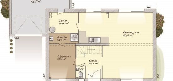 Plan de maison Surface terrain 160 m2 - 7 pièces - 4  chambres -  avec garage 