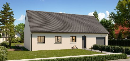 Plan de maison Surface terrain 101 m2 - 5 pièces - 4  chambres -  avec garage 