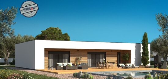 Plan de maison Surface terrain 120 m2 - 5 pièces - 3  chambres -  avec garage 